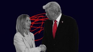 Donald Trump and Giorgia Meloni might argue from time to time, but they talk the same, think the same and govern the same. Image: TNW/Getty