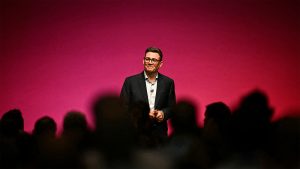 Andy Burnham delivers his speech on the third day of the Labour Party conference in Liverpool. Image: Paul Ellis/AFP via Getty Images