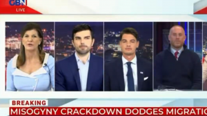 Hilary Fordwich (first on the left) appearing on GB News. Image: X