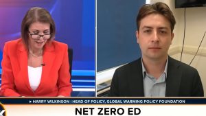 Julia Hartley-Brewer and Harry Wilkinson of the climate crisis-denying Global Warming Policy Foundation. Image: Talk/YouTube