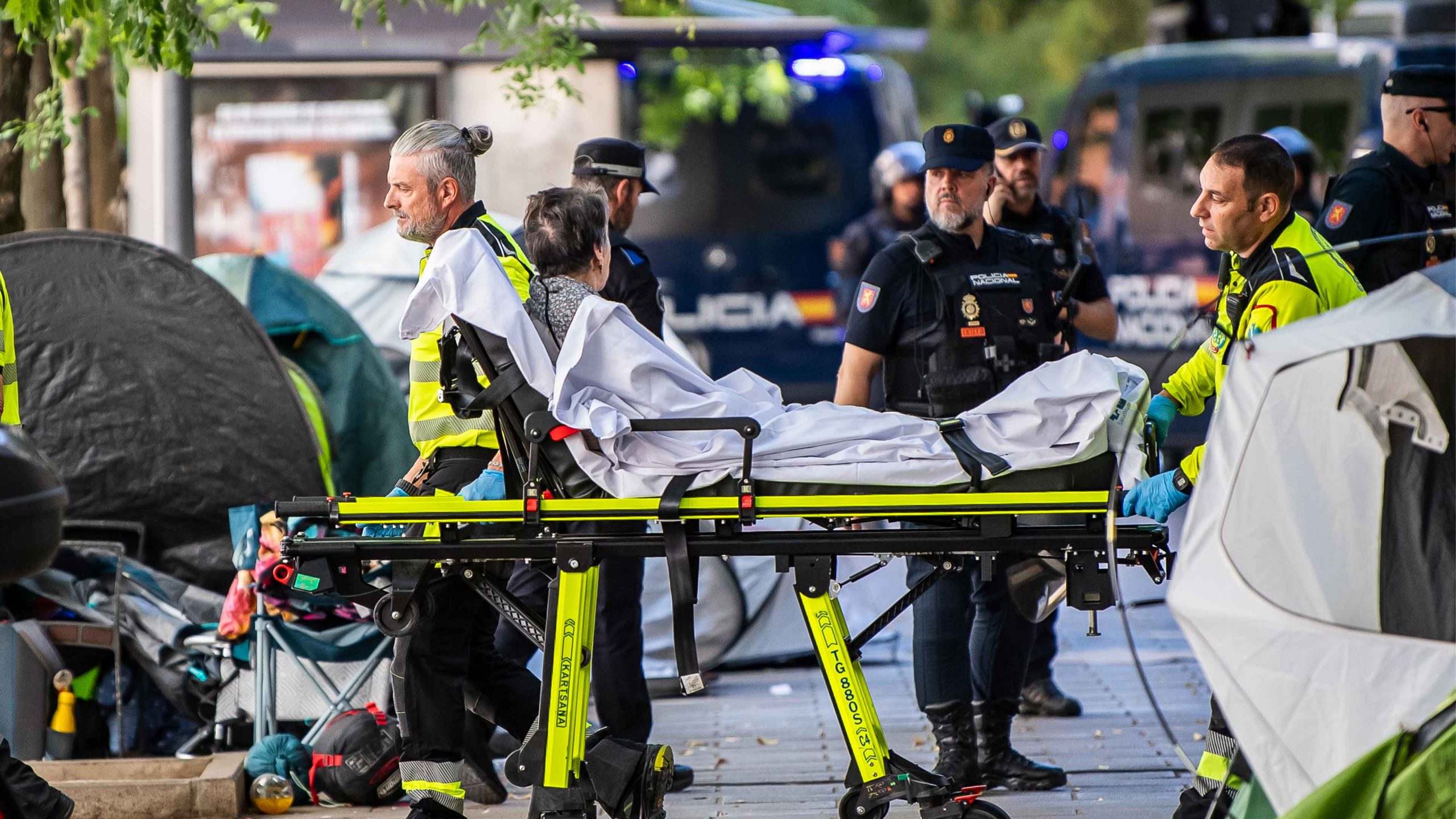 The eviction of Maricarmen Abascal, an 87-year-old disabled woman who has lived in her Madrid apartment for over 70 years, has become a prominent symbol of Spain's crisis over real estate speculation. Photo: Luciano Lima/Getty Images