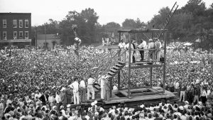 Trump is turning public execution into spectacle, blurring the line between violence and entertainment. Image: TNW/Getty