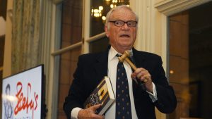 Novelist and former MP Jeffrey Archer speaking during a dinner in 2025. (Photo by Philip Brown/Getty Images)