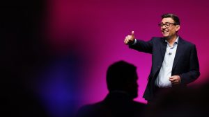 Andy Burnham greets supporters at last week’s Labour Party conference as he delivers his keynote speech. Image: Ian Forsyth/Getty