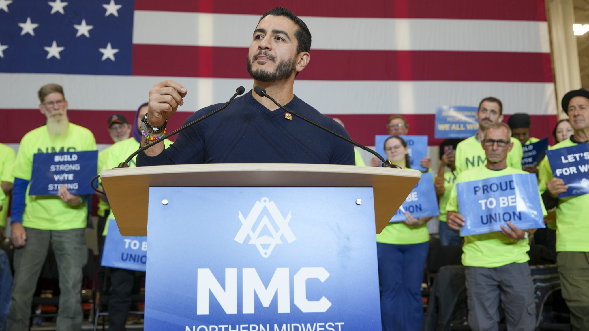 Abdul El-Sayed campaigning in Detroit, Michigan. Photo: Katie McTiernan/Anadolu via Getty Images
