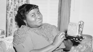 Hattie McDaniel with the plaque she won for best supporting actress at the 1940 Oscars. Statuettes for all winners were only introduced in 1944.
Image: Bettmann Archive/Getty